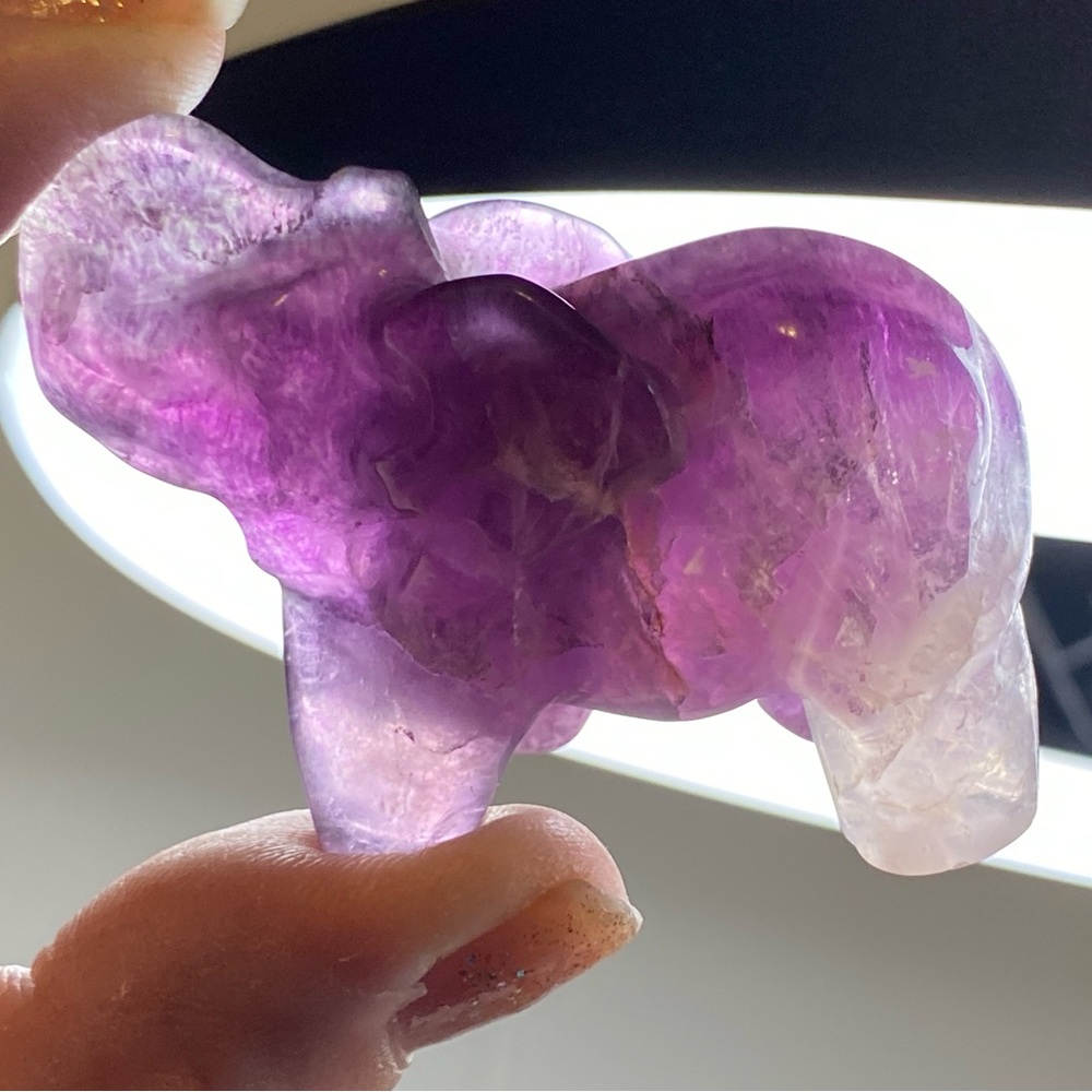 Purple Crystal Fluorite Elephant - Picture 9 of 16